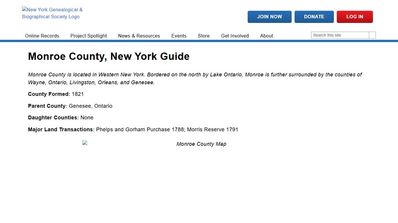 Monroe County, New York Guide New York Genealogical & Biographical Society