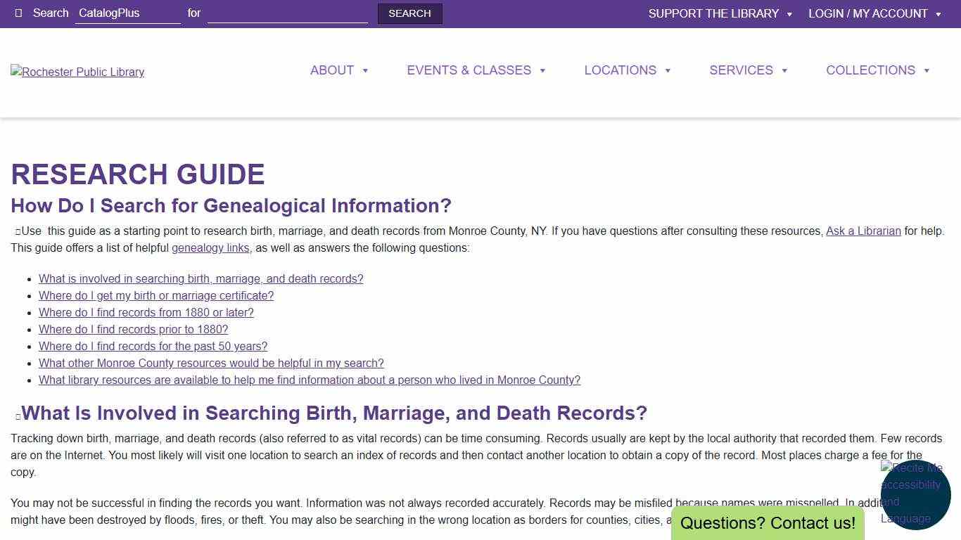 Research Guide - Rochester Public Library
